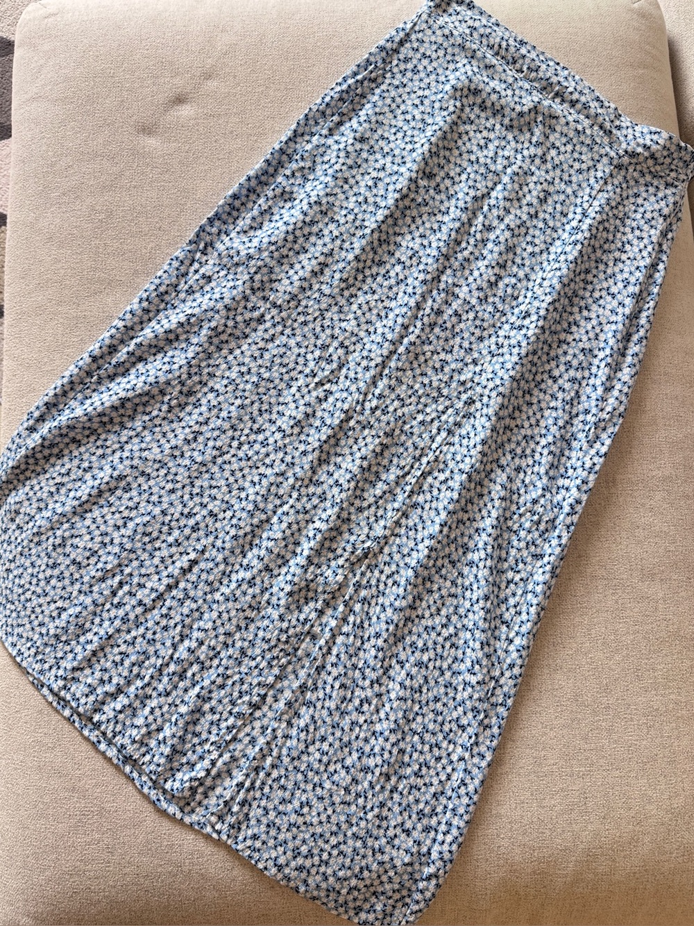 Light Blue Floral Skirt - Women's Skirt